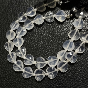 Vente en gros 10mm naturel glace Quartz facettes coeur forme Briolette perles perceuse verticale taille 10mm - Product Image 3