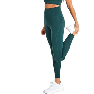 Customized High Waist Women's Gym <b>Leggings</b> Comfortable <b>Polyester</b> Spandex Knitted Fabric Breathable Stretchy Printed <b>Leggings</b> - Product Image 1