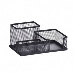 Wholesaler Factory Supplier Office Customized Stationery Metal Mesh Desktop Pencil Cup Square Stand Pen Holder - Product Image 1