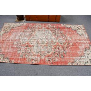 Tapis turc de 3,9 x 7,4 pieds, tapis oriental vintage rouge - Product Image 3