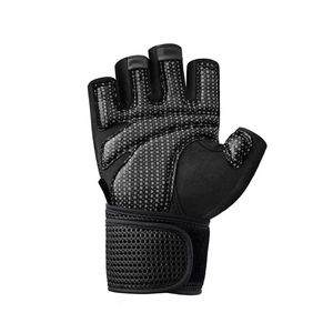 Les gants de gymnastique de Fitness de Protection sans doigts en cuir pur augmentent la force de préhension antidérapante Logo personnalisé gants demi-doigt - Product Image 1