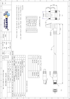Câble de caméra de vision industrielle GigE (CAT 6), connecteurs RJ-45, avec vis, angle droit, direction vers le BAS