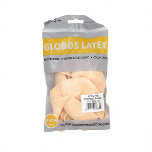 Ballons ronds en latex durables pour fête d'anniversaire, 45 cm, orange pastel, 6 pièces par sac, décoratifs - Product Image 2