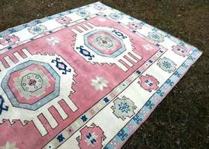 Carpet Rugs Vintage HandKnotted Turkish Rug High Quality <b>Pink</b> Beige <b>Wool</b> Area Rugs & Sets carpet for living room - Product Image 3