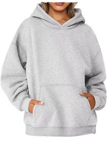 Sudaderas de Alta Calidad para Mujer, 100% Algodón, Ligeras, Holgadas, Lisas, con Impresión de Logotipo Personalizado, Servicio OEM - Product Image 4