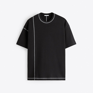 Vente en Gros T-shirt 100% Coton Surdimensionné à Épaules Gouttes pour Hommes T-shirt Uni Blanc à Col Ras du Cou de Luxe de Qualité pour Hommes - Product Image 5