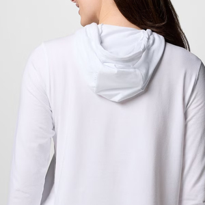 Sweat-shirt uni pour femmes avec prix d'usine pour les acheteurs en gros, service OEM avec manches longues / cordons de serrage ajustables pour la capuche - Product Image 5