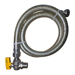 Kit de tuyau de gaz flexible sans soudure, série 300, acier inoxydable, finition 2B, soupape de sécurité certifiée EN 14800 pour chaudière de cuisine GPL - Product Image 6