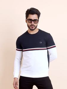Top Selling Winter Solid Loopknit Full Sleeve 100% Cotton Lined <b>Sweatshirt</b> for Men Soft Stylish Comfortable <b>Navy</b> Casual Wear - Product Image 2