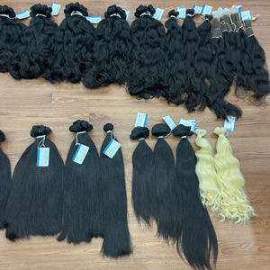 ผมต่อจากคนเวียดนามแบบดิบเครื่องต่อเส้นผมเป็นลอนตรงสีดำธรรมชาติ - Product Image 3