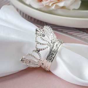 Vintage <b>Silver</b> <b>Crown</b> Luxury Stainless Steel Wood Napkin Ring Holder for Weddings Parties Christmas Restaurants - Product Image 1