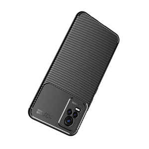 Coque en silicone liquide premium OYO Negro Series pour Vivo V21E A34 Y19 - Bleu marine, TPU souple, protection antichoc, coque arrière - Product Image 5