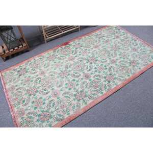 พรมวินเทจขนาด 3.6x6.7 ฟุต พรมตุรกี พรมขนสัตว์สีชมพูล้วน - Product Image 2