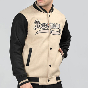 High Quality Letterman Varsity Winter Jacket Wool Body <b>Genuine</b> Leather Sleeves Custom Stylish College Baseball Men's Jackets - Product Image 2