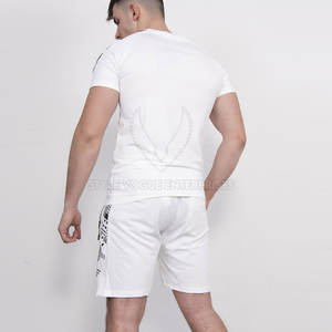 ชุดเสื้อผ้าฝ้ายสำหรับผู้ชายกางเกงขาสั้นยาวถึงเข่าชุดเดียวระบายอากาศได้ดีดีไซน์ใหม่สำหรับฤดูร้อน - Product Image 4