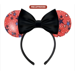 Dreamy H.E.R. Accessories Custom Vinyl <b>Mouse</b> Ears Headband Bowknot Design Universal Fit Daily Use Hair Accessory Made-to-Order - Product Image 1