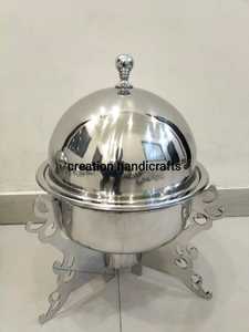 Calentador de alimentos Chafing Dish Chafer de metal de calidad superior, calentador de alimentos hecho en acero inoxidable, diseño moderno de metal - Product Image 4