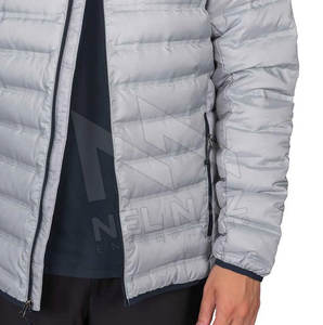 Veste matelassée d'hiver coupe-vent pour homme, col montant, 100 % polyester, tissu toile, qualité supérieure, vente en gros OEM - Product Image 6