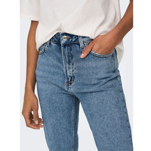 Últimos Jeans de Mezclilla Lavados en Azul Claro Cómodos y Elegantes para Mujer en Oferta, Jeans Rectos Casuales de Noche para Mujer, Servicio OEM - Product Image 5