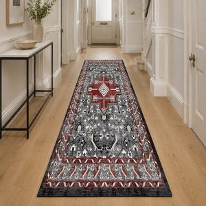 พรมเชนิลล์ LXDP-0129 จาก RUGS DEPOT ลายเมดัลเลียนหลากสีแบบดั้งเดิม พิมพ์ลายดิจิทัล ซักเครื่องได้ ไม่ลื่น - Product Image 5