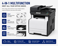 Imprimante multifonction monochrome A4 reconditionnée M521dn, 40 ppm, ADF recto-verso, copieur réseau, scanner, fax, machine de bureau, toner séparé, CN
