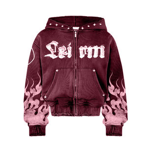 Conjunto de sudadera con capucha y forro polar de algodón para hombre, chándal transpirable con estampado de soplo de logotipo personalizado para ropa informal para invierno - Product Image 6