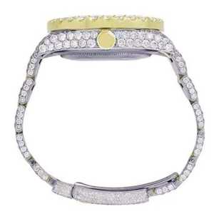 Montre automatique mécanique personnalisée ETA avec diamants Moissanite - Style Business Fashion, cadran en verre, design pièce de monnaie, acier inoxydable, cuir - Product Image 3