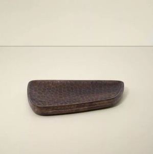 Plateau de collations texturées en bois faites à la main de qualité supérieure par l'artisan indien à des prix de gros bon marché - Product Image 4