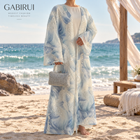 Kimono ouvert pour femmes musulmanes, broderie perlée, Abaya luxueuse, sequins floraux tendance, vêtements islamiques, MSL884 Abaya De Luxe