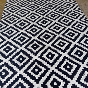 Tapis Oushak Bleu Marine 9x12 Grand Tapis Turc Surdimensionné avec Motif Abstrait Beige et Design Abstrait - Product Image 1