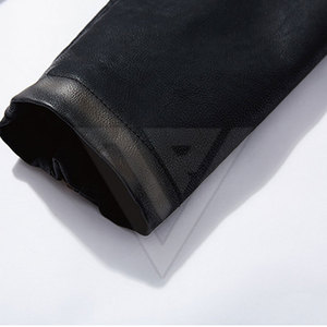 Vêtements d'extérieur tendance, vestes en cuir pour moto pour hommes - coupe-vent, imperméables, respirantes, couleur et design personnalisés - Product Image 5