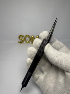 Pince à épiler noire pour extension de cils professionnelle sont fabriqués en matériau de haute qualité pince à épiler noire - Product Image 5