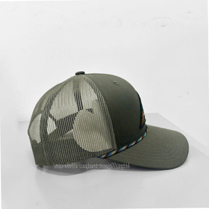 Injae Vina Chapeaux de camionneur tissés personnalisés Chapeaux de camionneur réglables Chasse/pêche en plein air Chapeaux de camionneur 6 panneaux Casquettes de pêche Gorras - Product Image 3
