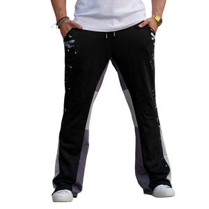 Splatter Stained Stacked Loose Baggy <b>Mens</b> Pants | Flare Sweat Pants <b>Men</b> - Product Image 4