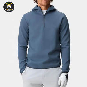 Vente en gros de services OEM sweat à capuche à demi-fermeture éclair pour hommes de meilleure conception sweats à capuche légers à demi-fermeture éclair pour hommes de couleur unie - Product Image 1