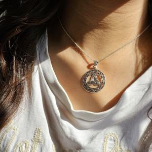 Celtic Religious Style Plain Silver Oxidized Pendant <b>Light</b> Weight Best Gift for Her <b>Christmas</b> <b>Sale</b> Charm Pendants - Product Image 3