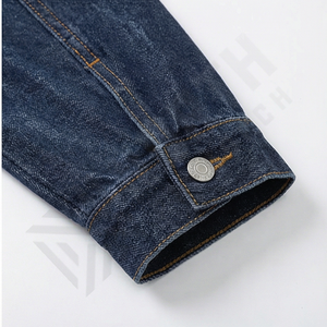 Chaqueta de Mezclilla de Invierno para Hombre de Alta Calidad, Personalizada, con Cuello Alto, Reversible, Lavada, Estilo Vintage, con Bordado Frontal - Product Image 6