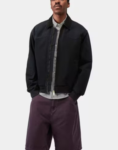 Veste de travail décontractée d'automne, gris, simili cuir, fermeture éclair, manches courtes, boutonnée, respirante, vêtements en cuir pour hommes - Product Image 4