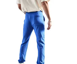 2026 pantalones de hombre Streetwear estilo recto Joggers con detalles de rayas curvas pantalones casuales de moda - Product Image 2