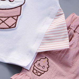 Conjunto de Top de manga corta con un hombro para niños de 6 a 12 años de edad - Product Image 3