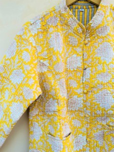 Handmade Vintage Reversible Jacket for Women Boho Floral Pattern Quilted Cotton <b>Coats</b> with <b>Button</b> Closer Jackets for Girls - Product Image 2