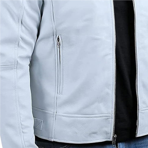 Elegante chaqueta de cuero genuino para hombre, ropa de abrigo duradera de moda para clima fresco, chaqueta de cuero para hombres - Product Image 4