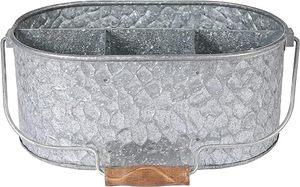 Wholesale Hammered Galvanized Metal Caddy Utensils Holder Cutlery Flatware Caddy in Low Price - Product Image 3