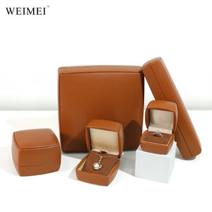 Caja de Regalo de Joyería WEIMEI de Alta Gama, Caja de Almacenamiento para Colgantes y Joyas de Cuero Marrón - Product Image 3