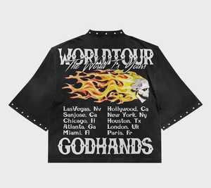 Camiseta de Gran Tamaño, Corta, Cuadrada, de Punto, 300 g/m², con Estampado Gráfico, Estilo Hip Hop, Ropa Urbana para Hombre, Personalizada - Product Image 3