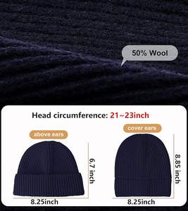 Gorro de Invierno Grueso y Cálido de Primera Calidad para Hombre y Mujer, con Logotipo Personalizado, Impresión y Bordado de Diseño - Product Image 3