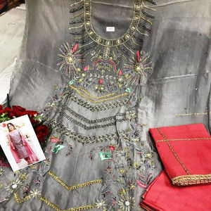 Costumes modernes non cousus fantaisie brodés à la main de qualité supérieure non cousus pour femmes Style traditionnel indien à la mode - Product Image 1