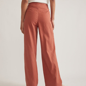 Pantalones Anchos de Pierna Ancha para Mujer, Talla Grande, Cintura Alta, con Bolsillos, Pantalones Acampanados, Primavera Verano, Sólidos, Finos, Elegantes - Product Image 2