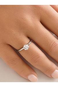 0.80 Ct Solitaire Lab Grown Diamond Ring 14K Yellow Gold Claw Prong Diamond Bague de fiançailles pour les femmes Cadeau - Product Image 2