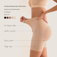 Fajas Moldeadoras de Cuerpo al por Mayor, Pantalones Cortos Moldeadores de Cintura Media con Control de Abdomen, Levanta Glúteos para Mujer